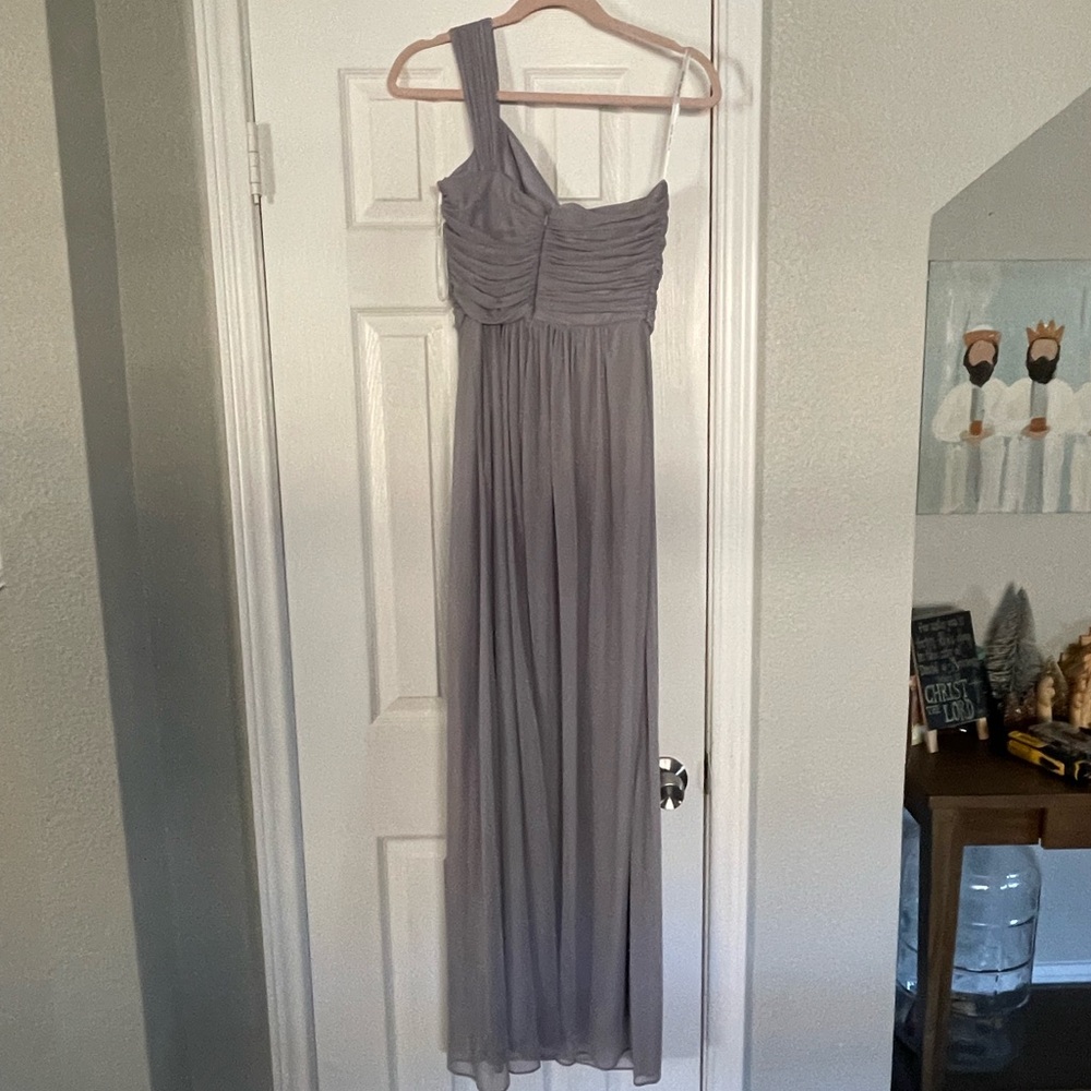 Alfred Sung D691 Full Length One Shoulder Chiffon Gown, Size 4